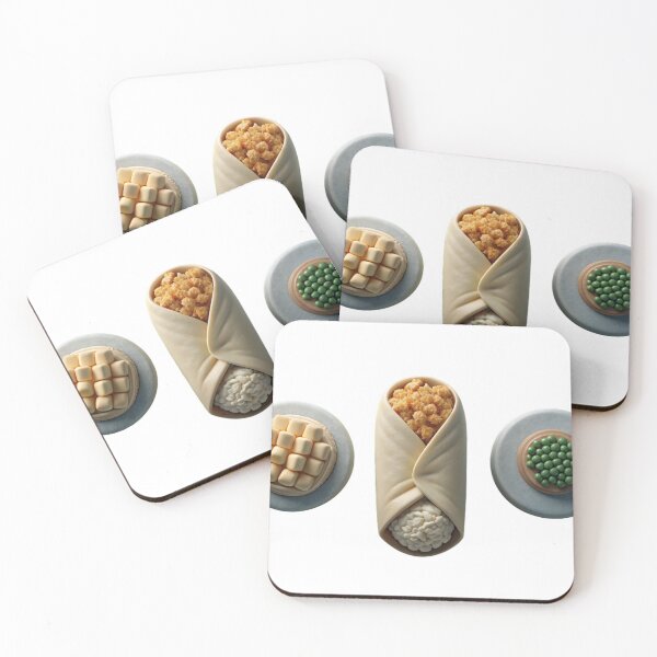 Item preview, Creative Food Arrangement with Cheese Cubes, Wrap, and Green Peas designed and sold by Creative88Art.