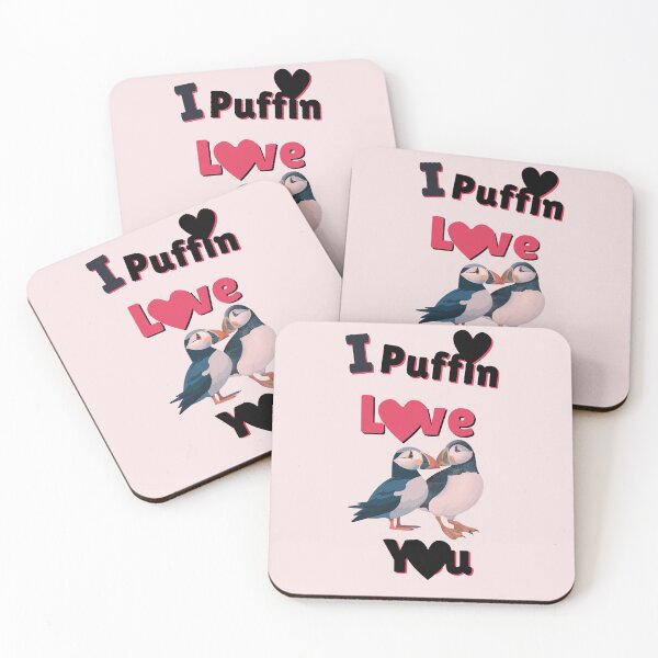 Artikelvorschau, Pufflin Love Design, Pink Art, Coquette Dekor, Valentinstag, Jahrestag entworfen und verkauft von DazzledPenguin.