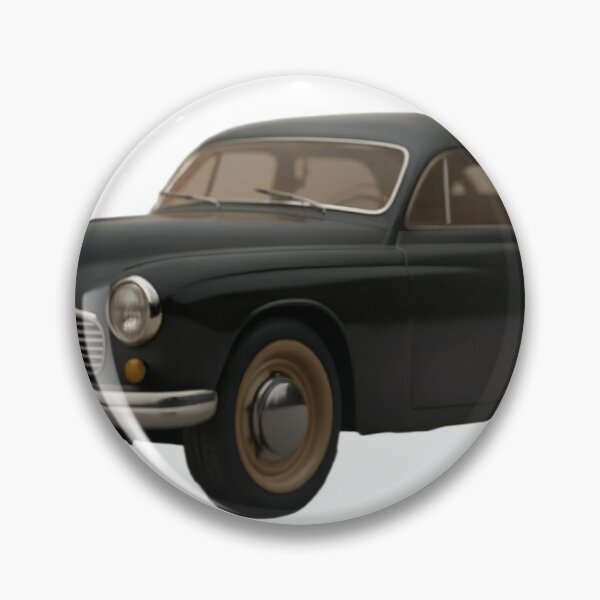 Item preview, Vintage Black Car with Chrome Grille and Rounded Design on Black Background designed and sold by Creative88Art.