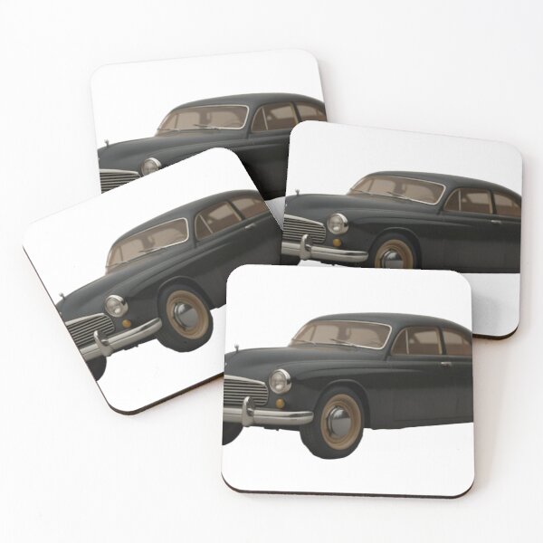 Item preview, Vintage Black Car with Chrome Grille and Rounded Design on Black Background designed and sold by Creative88Art.