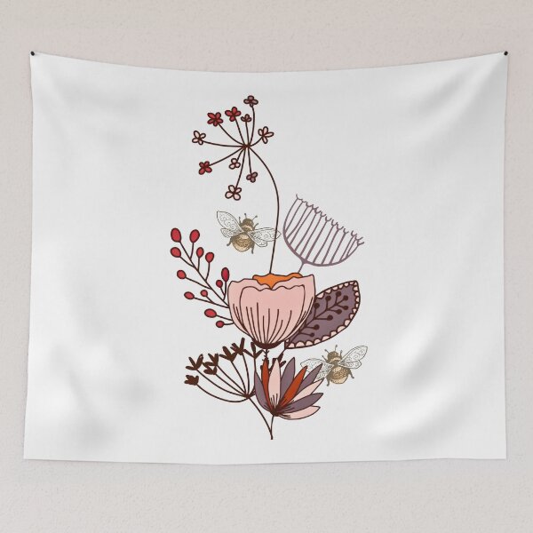 Item preview, Flower and bees  designed and sold by PrettyDecor.