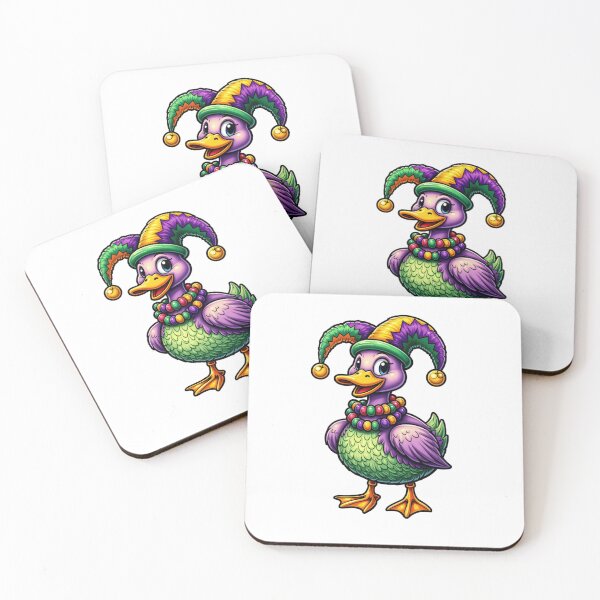 Item preview, Mardi Gras jester hat duck illustration colorful duck hunting camo patterns designed and sold by BornBorn.