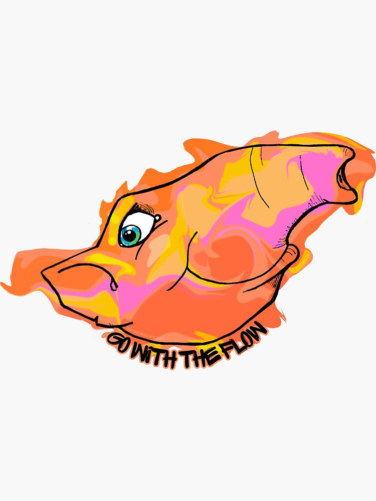 Thumbnail 3 of 3, Sticker, Go with the Flow designed and sold by jillwilli.