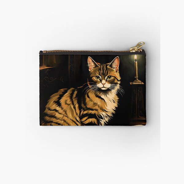Item preview, Vintage Cat Art: Brown Tabby Cat in a Gothic Setting | Animal Art | Gothic Art | Cat Art | Cat Oil Painting designed and sold by UnhingedBird.
