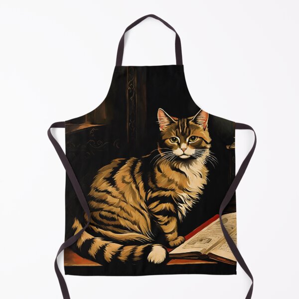 Item preview, Vintage Cat Art: Brown Tabby Cat in a Gothic Setting | Animal Art | Gothic Art | Cat Art | Cat Oil Painting designed and sold by UnhingedBird.