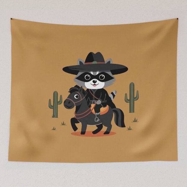 Item preview, Zorro Raccoon on a horse designed and sold by Sza1a.