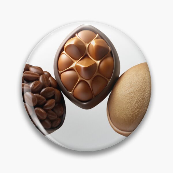 Item preview, Three Chocolate Pieces with Unique Designs on Black Background designed and sold by Creative88Art.