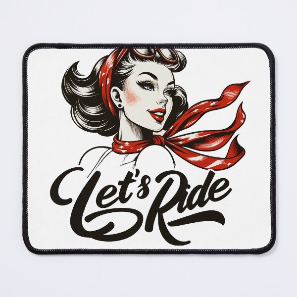 Item preview,  Let’s Ride – Retro Pin-Up Style Design designed and sold by Colorten.