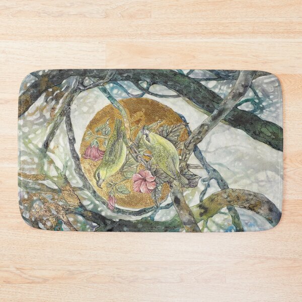 Item preview, Endangered Maui Parrotbill Watercolor Art – Tropical Hawaiian Wildlife Painting by AJJ Arts designed and sold by AJJARTSLLC.