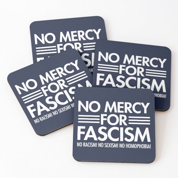 Item preview, NO MERCY FOR FASCISM - No Racism - No Sexism - No homophobia - white/navy designed and sold by Thelittlelord.