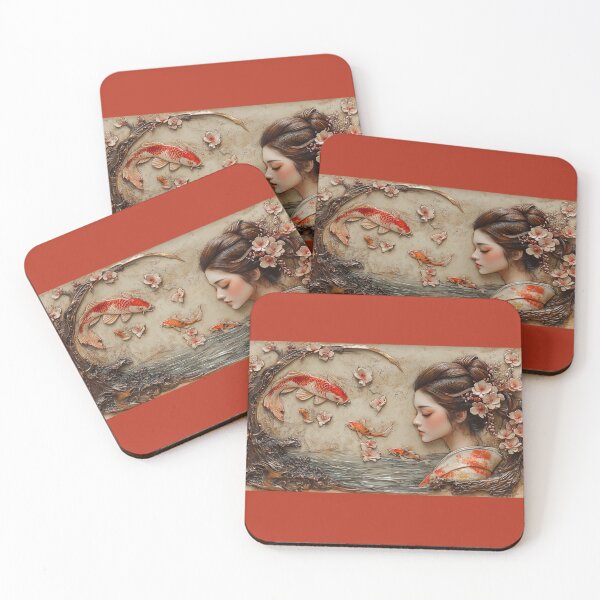 Item preview, Tranquil Elegance: Koi and Cherry Blossoms designed and sold by ArtVibeCo.
