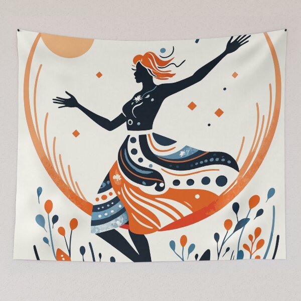 Item preview, Woman dancing in a meadow designed and sold by BestRebel.