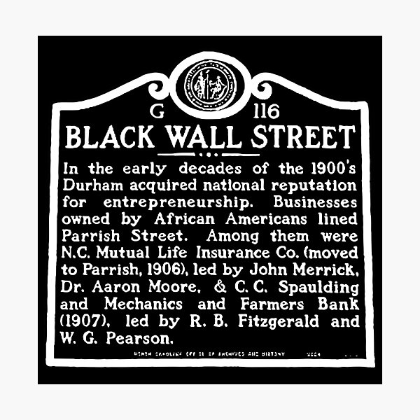 Aperçu de l'œuvre Black Wall Street, Caroline du Nord créée et vendue par RobScottCreates.