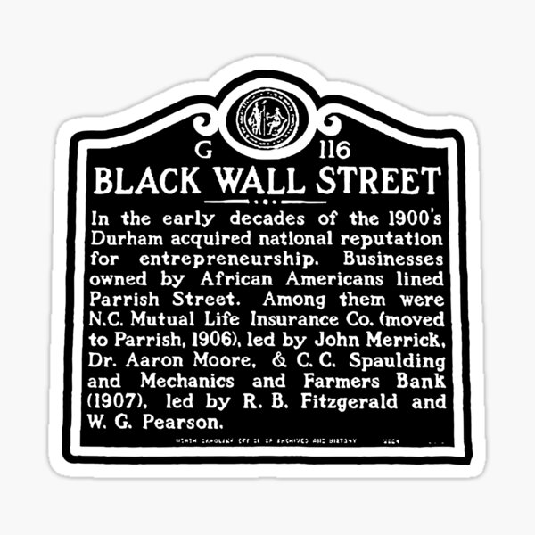 Black Wall Street N.C. Sticker