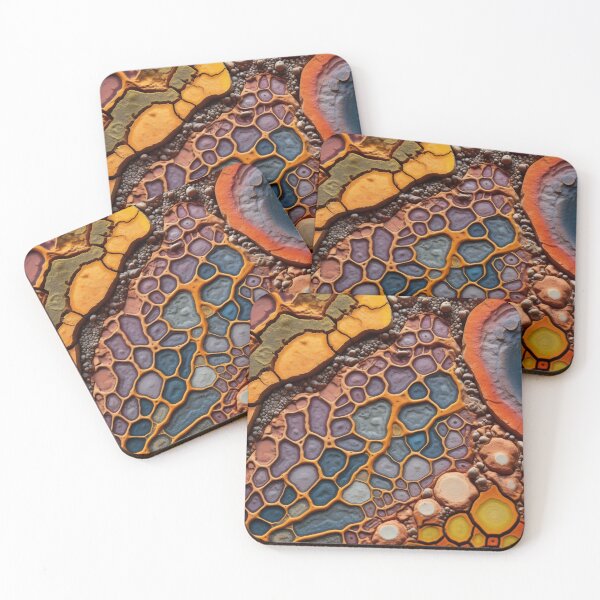 Item preview, Close-up of beautiful minerals magnified to reveal the microscopic organisms and bacteria that once thrived within it. Intricate patterns and vibrant colors designed and sold by anytka.
