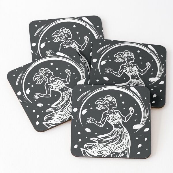 Item preview, Woman dancing in a meadow, Lineart designed and sold by BestRebel.