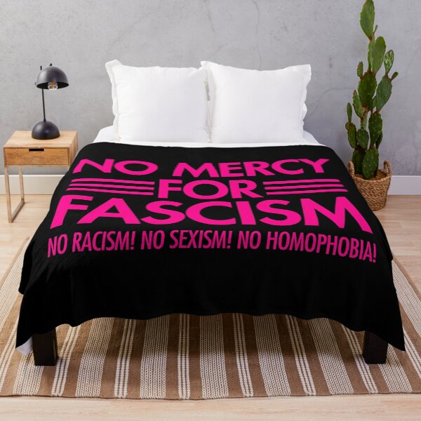 Item preview, NO MERCY FOR FASCISM - No Racism - No Sexism - No homophobia - hot pink designed and sold by Thelittlelord.