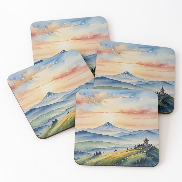 Item preview, mountain landscape (watercolor) designed and sold by Palatinasart.