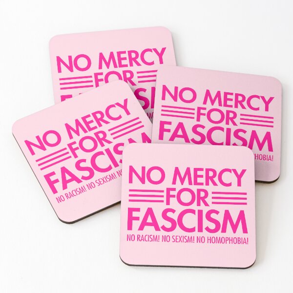 Item preview, NO MERCY FOR FASCISM - No Racism - No Sexism - No homophobia - hot pink 3 designed and sold by Thelittlelord.