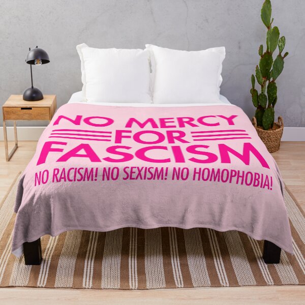 Item preview, NO MERCY FOR FASCISM - No Racism - No Sexism - No homophobia - hot pink 3 designed and sold by Thelittlelord.