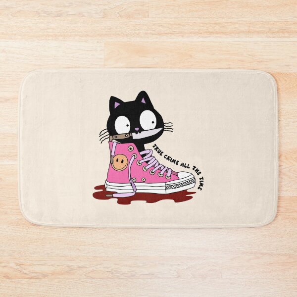 Item preview, True crime all the time black cat with knife designed and sold by FatBirdie.