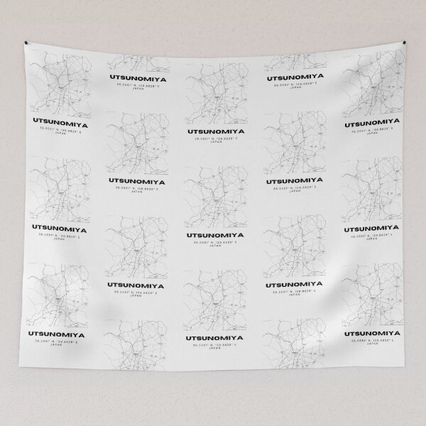 Item preview, Minimalist Utsunomiya Map Art - Japan City Coordinates Design designed and sold by RM-Journey.