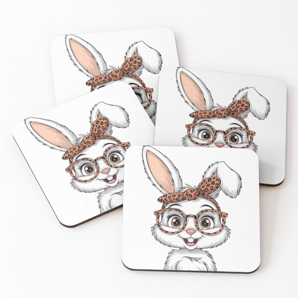 Item preview, rabbit wears stylish leopard-print glasses designed and sold by jkrphoto.