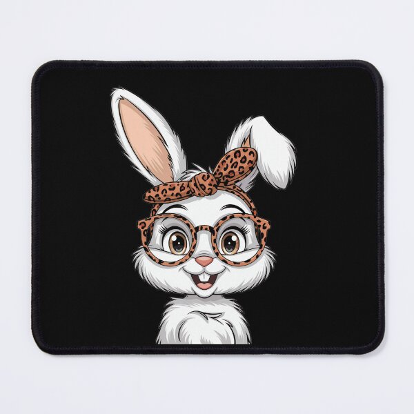 Item preview, rabbit wears stylish leopard-print glasses designed and sold by jkrphoto.
