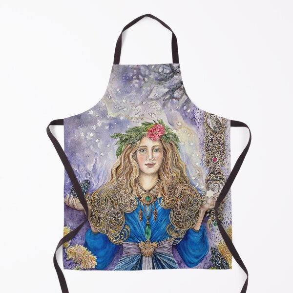 Item preview, Lyra, Star Catcher – Watercolor Art of Celtic Woman with Owls and Stars by AJJ Arts designed and sold by AJJARTSLLC.
