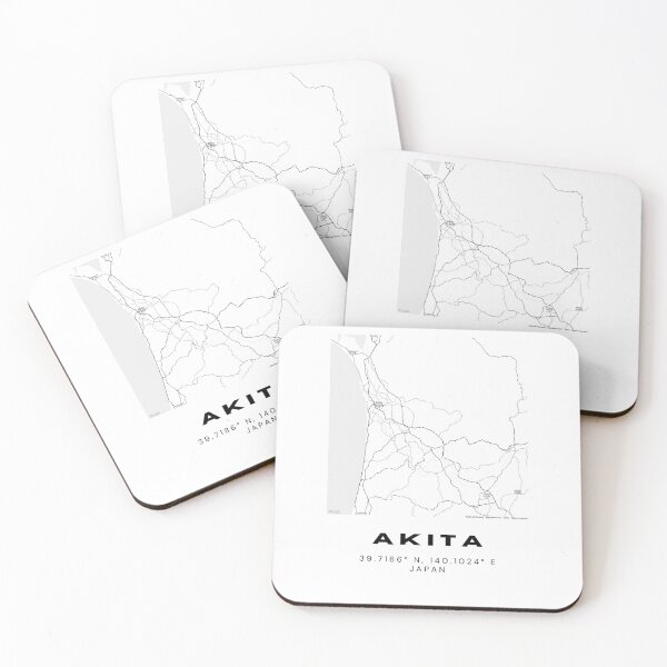 Item preview, Minimalist Akita Map Art - Japan City Coordinates Design designed and sold by RM-Journey.