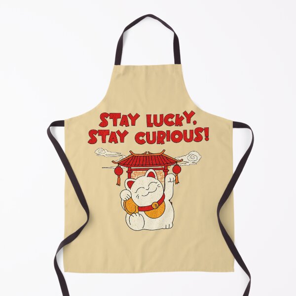 Item preview, Stay Lucky, Stay Curious! Lucy Cat, maneki neko designed and sold by Mariana Piana.