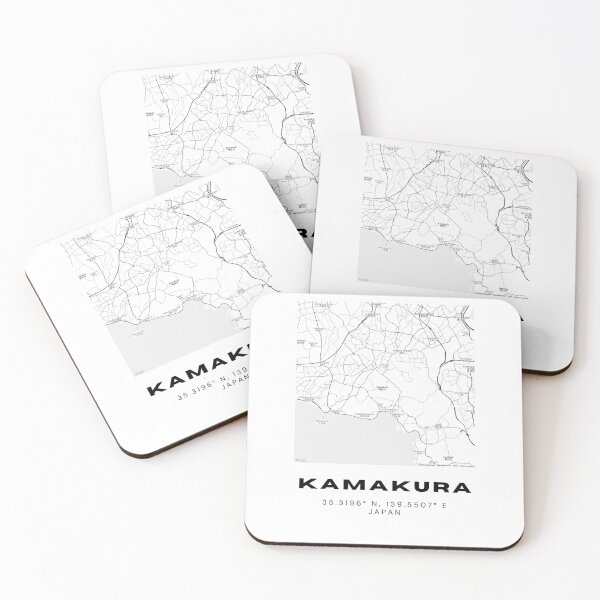 Item preview, Minimalist Kamakura Map Art - Japan City Coordinates Design designed and sold by RM-Journey.