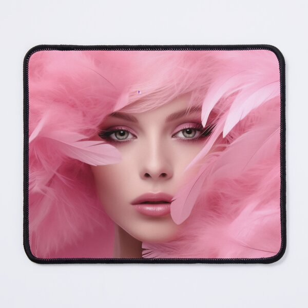Item preview, Close up fashion studio photo of an elegant woman in pink feathers designed and sold by anytka.