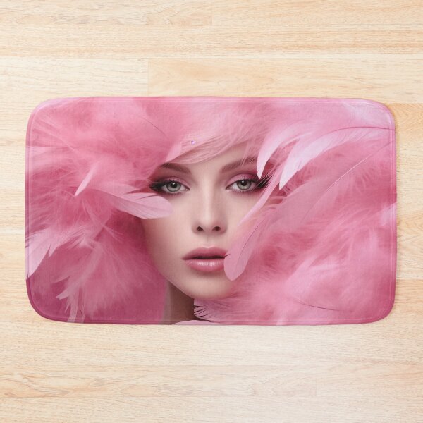 Item preview, Close up fashion studio photo of an elegant woman in pink feathers designed and sold by anytka.