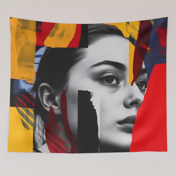 Item preview, Popup poster with woman portrait. Colorful digital art designed and sold by anytka.