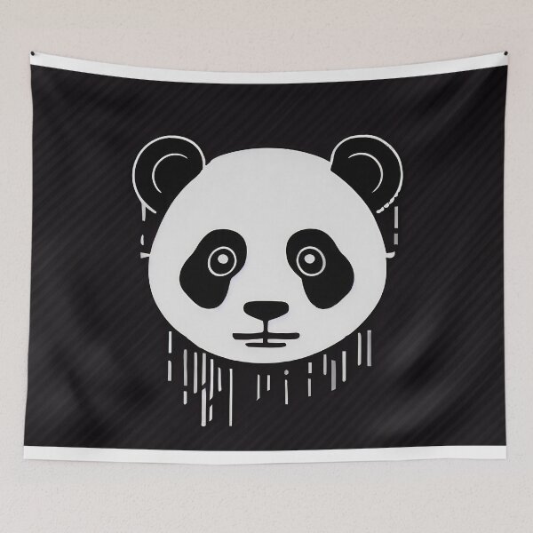 Item preview, Black and white panda bear with rain drops designed and sold by anytka.