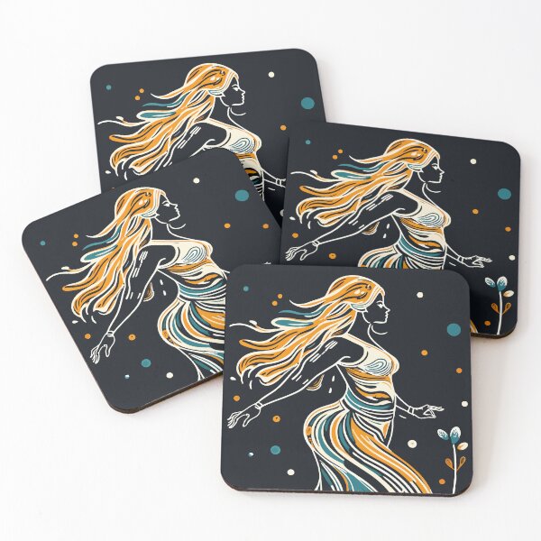 Item preview, Woman walking in the meadow, Folk designed and sold by BestRebel.