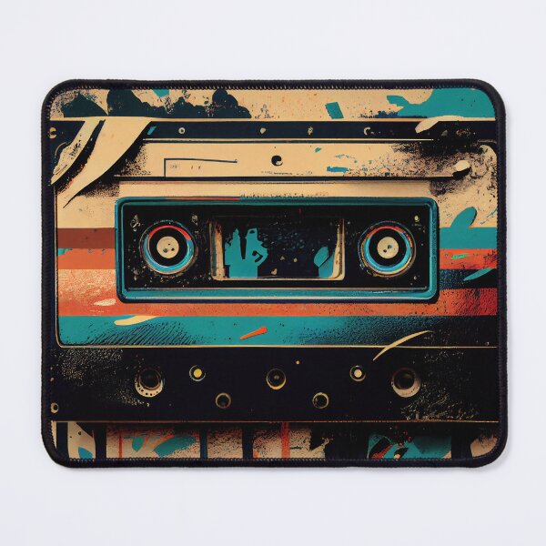 Item preview, Hand-drawn comic retro audio cassette. Colorful background in art retro-futuristic style designed and sold by anytka.
