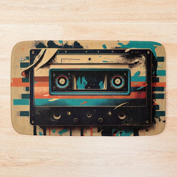 Item preview, Hand-drawn comic retro audio cassette. Colorful background in art retro-futuristic style designed and sold by anytka.