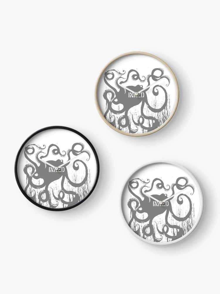 Thumbnail 3 of 4, Clock, Inked Octopus designed and sold by Rafiwashere.