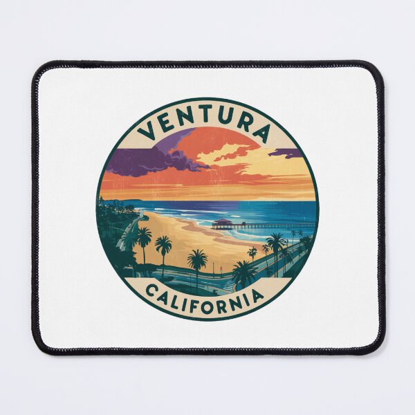 Item preview, Ventura, California - Drone Sunset - Aerial Vintage Style designed and sold by CircinusStore.
