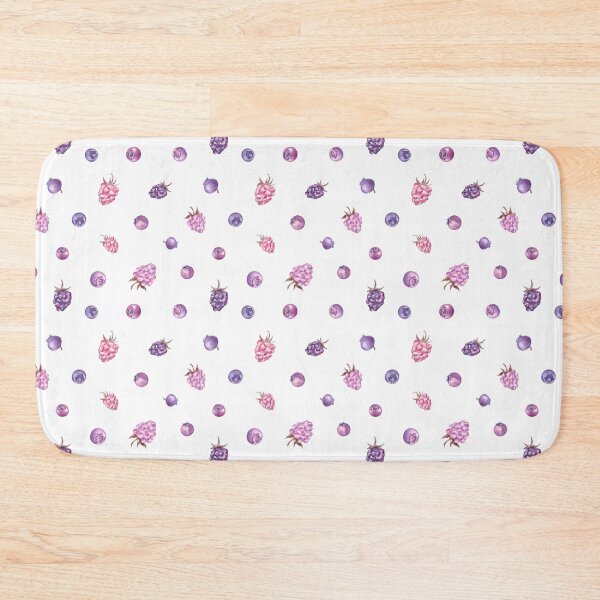 Item preview, Pink Watercolor Berries Pattern on white designed and sold by Flowersforbear.