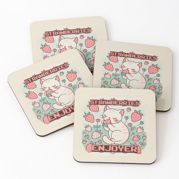 Item preview, Strawberries Enjoyer Cat designed and sold by WeLoveCatss.