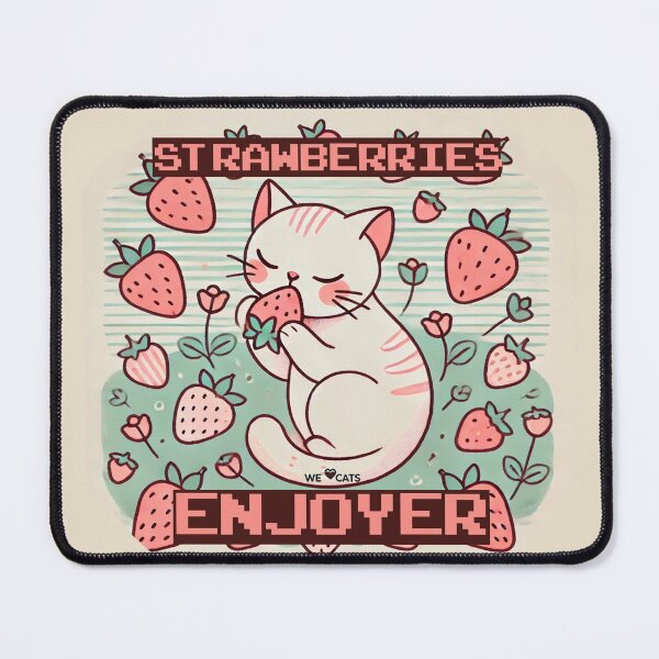 Item preview, Strawberries Enjoyer Cat designed and sold by WeLoveCatss.