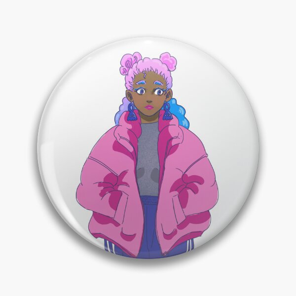 Item preview, Young girl with a pink puffer jacket and a blue tracksuit designed and sold by Hannah_RB.