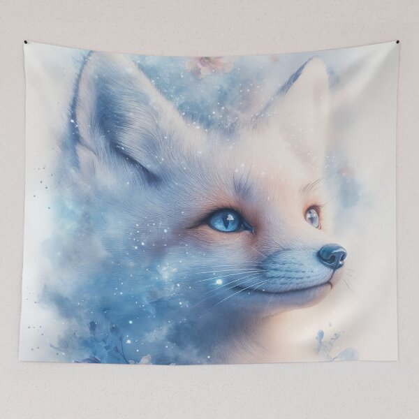 Item preview, Radiant Winter Fox with Blossoms and Blue Eyes designed and sold by AshiraCreations.