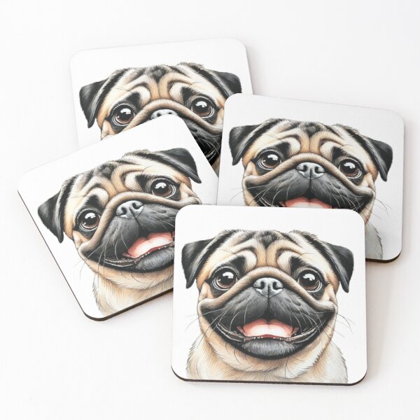 Item preview, Pug happy face dog designed and sold by Zarek-pixel-paws.