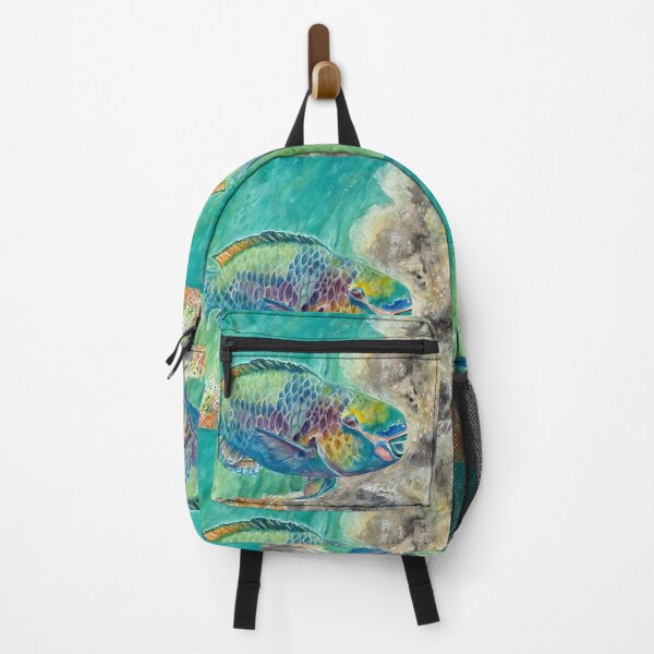 Item preview, Uhu (Rainbow Parrotfish) – Vibrant Hawaiian Marine Life Watercolor Art by AJJ Arts designed and sold by AJJARTSLLC.