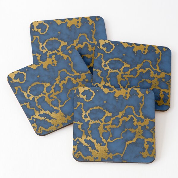 Item preview, Dark Royal Blue and Gold Marble Texture Design designed and sold by amgraphics.
