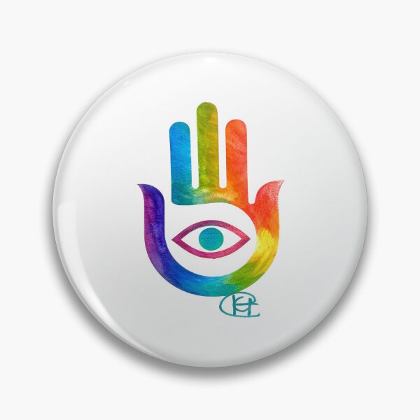 Item preview, Arte minimalista con hamsa y ojo malvado designed and sold by Kalli Taub Art.